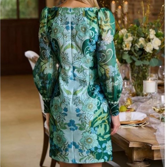 ⭐️Boston Proper Organza Puff-Sleeve Embellished Shift Dress size 0 NWT - Picture 3 of 10